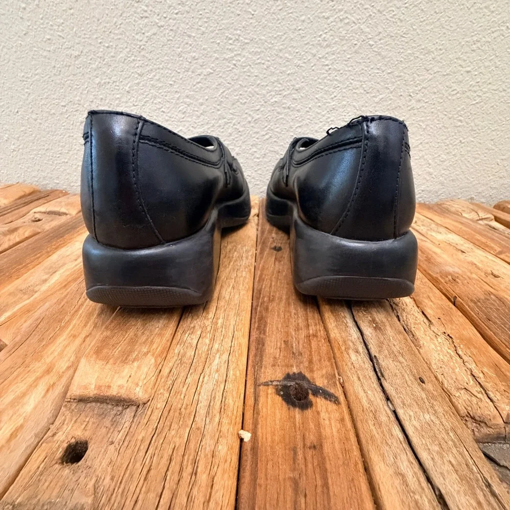 Dansko Black Leather Mary Jane Platform Shoes Women Size 7